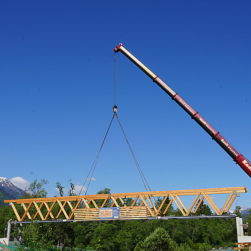 Brückenbau Dellach Nöblinger Steg Theurl Holz