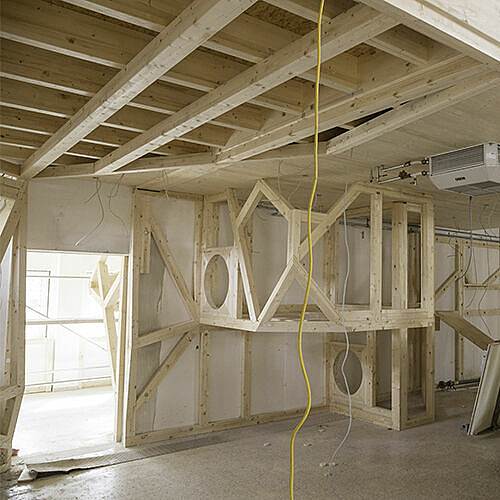 Climbing hall, glued laminated timber