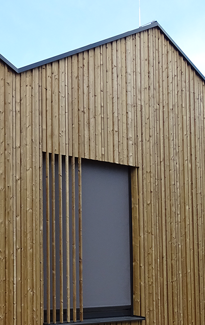 Exterior view of XAL, kindergarten in Graz