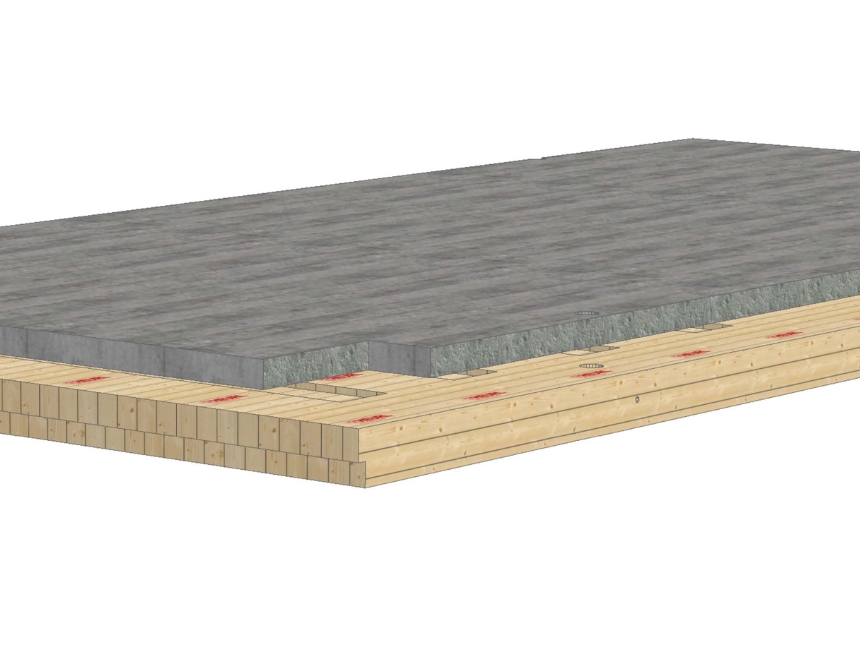 Holz-Beton-Verbunddecke für VisaVis Wien